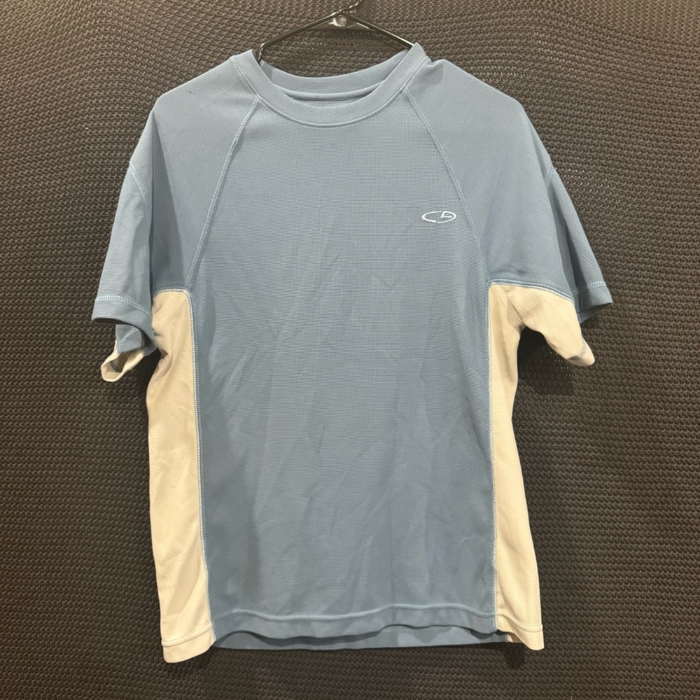 Champion Men's Blue and Cream Athletic Shirt
